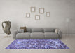 Machine Washable Persian Blue Traditional Rug in a Living Room, wshtr3053blu