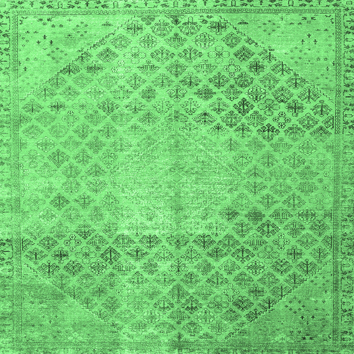 Square Persian Emerald Green Traditional Rug, tr3054emgrn