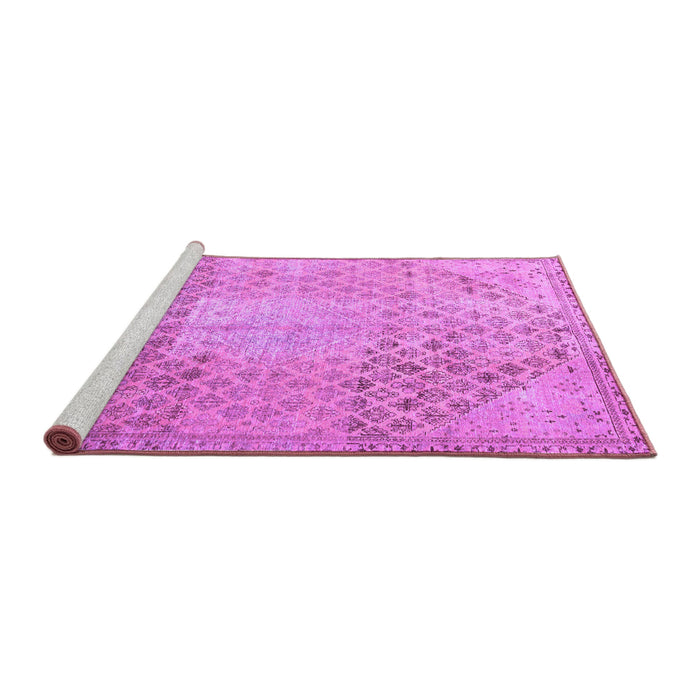 Sideview of Machine Washable Persian Purple Traditional Area Rugs, wshtr3054pur