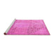 Sideview of Machine Washable Persian Pink Traditional Rug, wshtr3054pnk