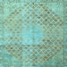 Square Machine Washable Persian Light Blue Traditional Rug, wshtr3054lblu