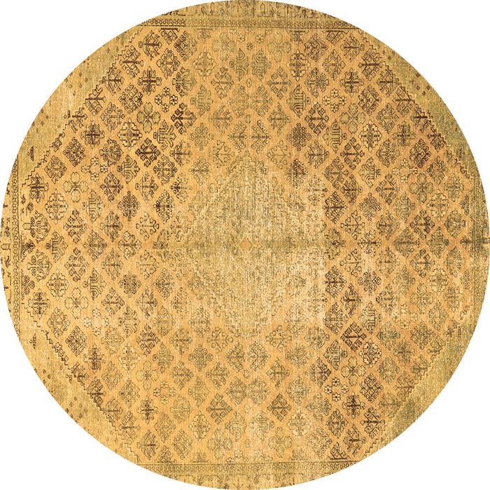 Round Machine Washable Persian Brown Traditional Rug, wshtr3054brn