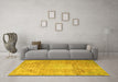 Machine Washable Persian Yellow Traditional Rug in a Living Room, wshtr3054yw