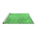 Sideview of Machine Washable Persian Emerald Green Traditional Area Rugs, wshtr3054emgrn