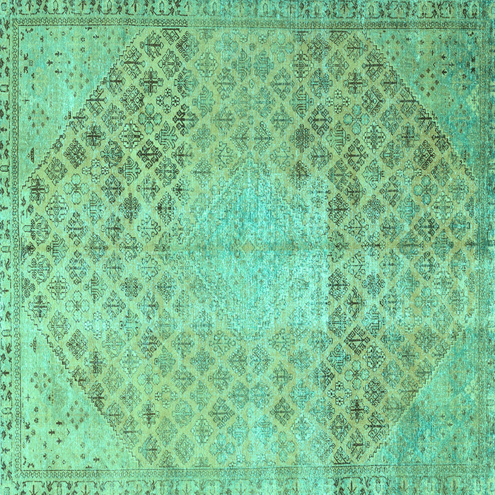 Square Machine Washable Persian Turquoise Traditional Area Rugs, wshtr3054turq