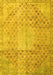 Machine Washable Persian Yellow Traditional Rug, wshtr3054yw