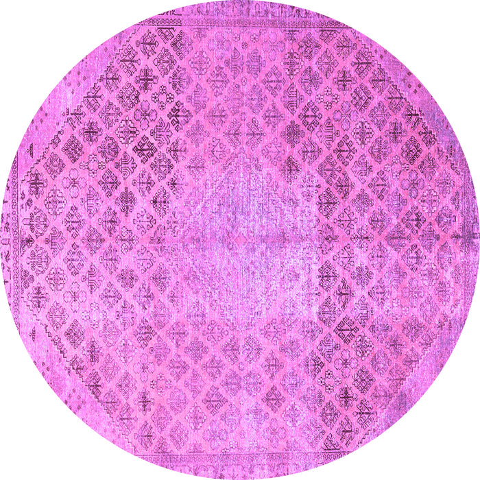 Round Persian Purple Traditional Rug, tr3054pur