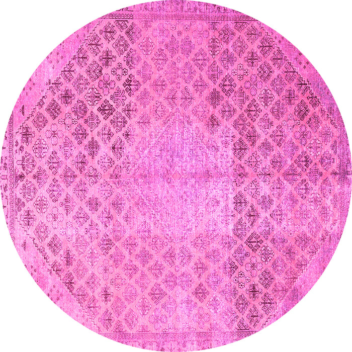 Round Persian Pink Traditional Rug, tr3054pnk