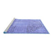 Sideview of Machine Washable Persian Blue Traditional Rug, wshtr3054blu