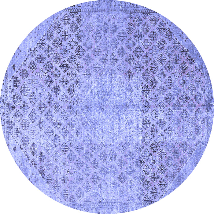 Round Persian Blue Traditional Rug, tr3054blu