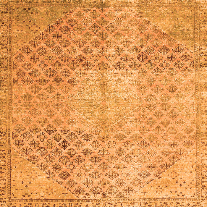 Round Machine Washable Persian Orange Traditional Area Rugs, wshtr3054org