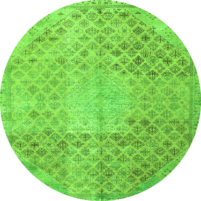 Square Persian Green Traditional Rug, tr3054grn