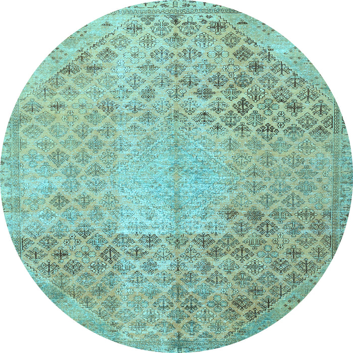 Round Persian Light Blue Traditional Rug, tr3054lblu