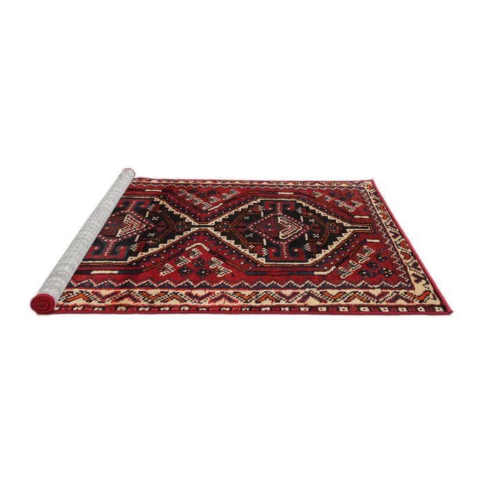 Sideview of Machine Washable Traditional Brown Rug, wshtr3055