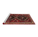 Sideview of Machine Washable Traditional Brown Rug, wshtr3055