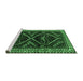 Sideview of Machine Washable Persian Emerald Green Traditional Area Rugs, wshtr3055emgrn