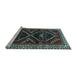 Sideview of Machine Washable Persian Light Blue Traditional Rug, wshtr3055lblu