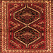 Round Machine Washable Persian Orange Traditional Area Rugs, wshtr3055org