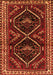 Serging Thickness of Machine Washable Persian Orange Traditional Area Rugs, wshtr3055org