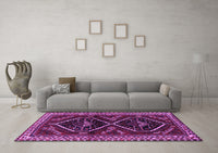 Machine Washable Persian Purple Traditional Rug, wshtr3055pur