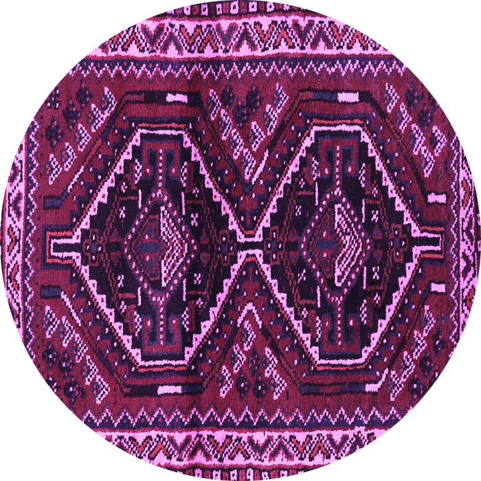 Round Persian Purple Traditional Rug, tr3055pur