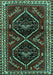 Machine Washable Persian Turquoise Traditional Area Rugs, wshtr3055turq