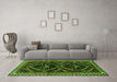 Machine Washable Persian Green Traditional Area Rugs in a Living Room,, wshtr3055grn