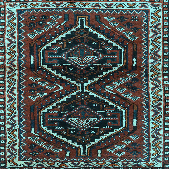 Square Machine Washable Persian Light Blue Traditional Rug, wshtr3055lblu