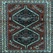 Square Machine Washable Persian Light Blue Traditional Rug, wshtr3055lblu