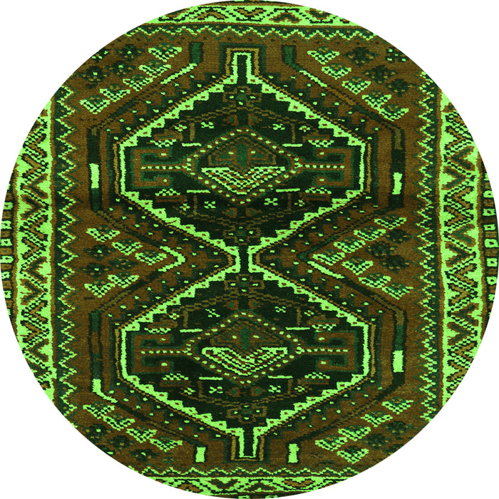 Square Persian Green Traditional Rug, tr3055grn