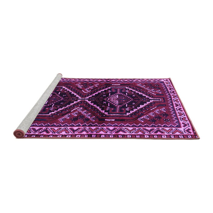 Sideview of Machine Washable Persian Purple Traditional Area Rugs, wshtr3055pur