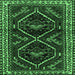 Square Machine Washable Persian Emerald Green Traditional Area Rugs, wshtr3055emgrn