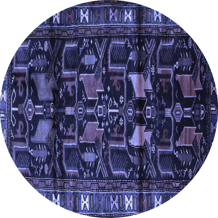 Round Machine Washable Persian Blue Traditional Rug, wshtr3056blu