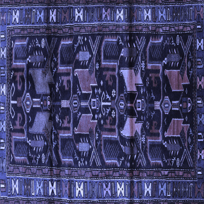 Square Machine Washable Persian Blue Traditional Rug, wshtr3056blu