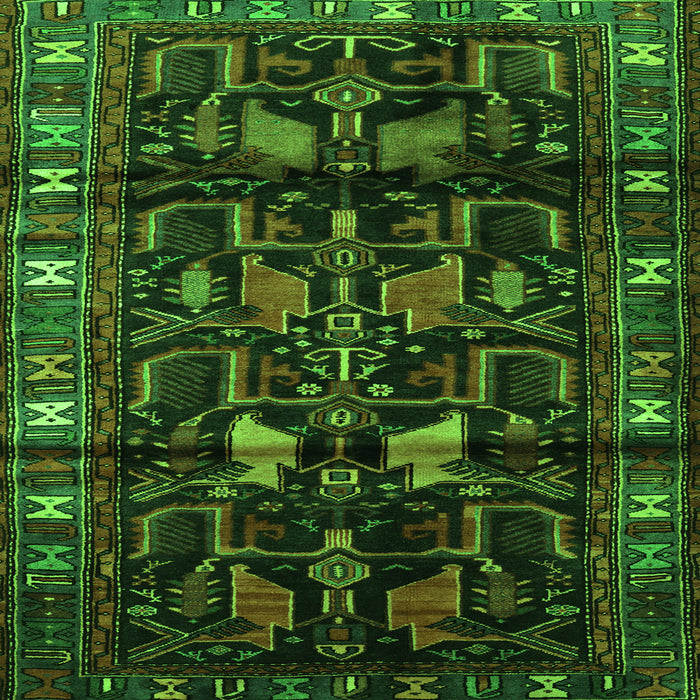 Serging Thickness of Persian Green Traditional Rug, tr3056grn