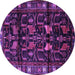 Round Machine Washable Persian Purple Traditional Area Rugs, wshtr3056pur