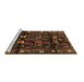 Sideview of Machine Washable Persian Brown Traditional Rug, wshtr3056brn