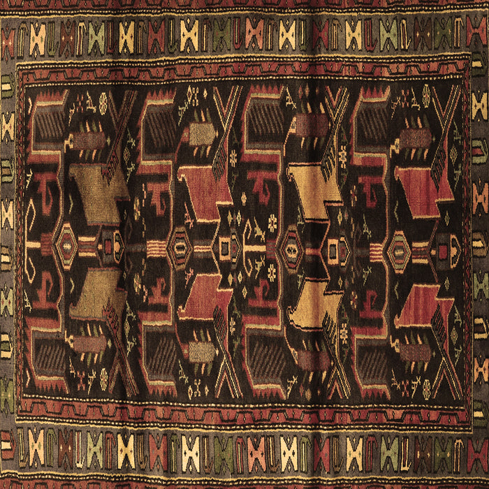 Square Machine Washable Persian Brown Traditional Rug, wshtr3056brn