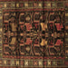 Square Machine Washable Persian Brown Traditional Rug, wshtr3056brn