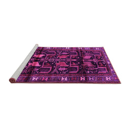 Sideview of Machine Washable Persian Pink Traditional Rug, wshtr3056pnk