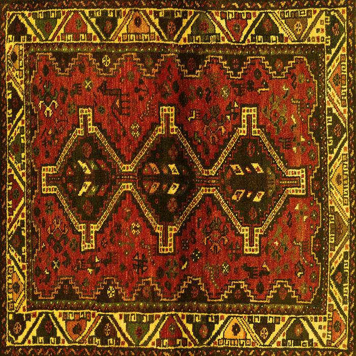 Square Persian Yellow Traditional Rug, tr3057yw