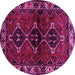 Round Persian Pink Traditional Rug, tr3057pnk