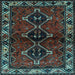 Square Persian Light Blue Traditional Rug, tr3057lblu