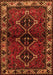 Serging Thickness of Machine Washable Persian Orange Traditional Area Rugs, wshtr3057org