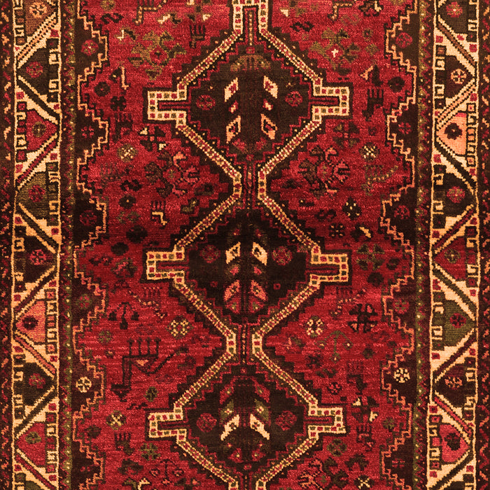 Serging Thickness of Machine Washable Persian Orange Traditional Area Rugs, wshtr3057org