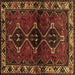 Square Machine Washable Persian Brown Traditional Rug, wshtr3057brn