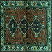 Square Persian Turquoise Traditional Rug, tr3057turq