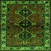 Round Machine Washable Persian Green Traditional Area Rugs, wshtr3057grn