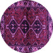 Round Machine Washable Persian Purple Traditional Area Rugs, wshtr3057pur