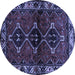 Round Persian Blue Traditional Rug, tr3057blu